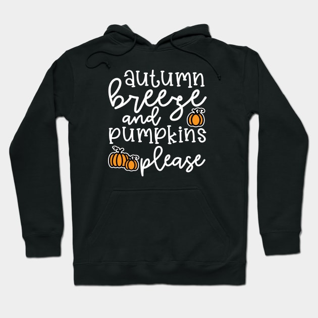 Autumn Leaves and Pumpkins Please Fall Halloween Cute Funny Hoodie by GlimmerDesigns